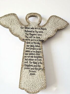 14-inch Caffco Angel wall plaque inscribed with the Lord's Prayer